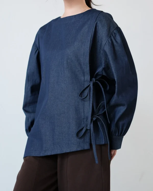 Sheraz Denim Blouse Dark Blue foto 3