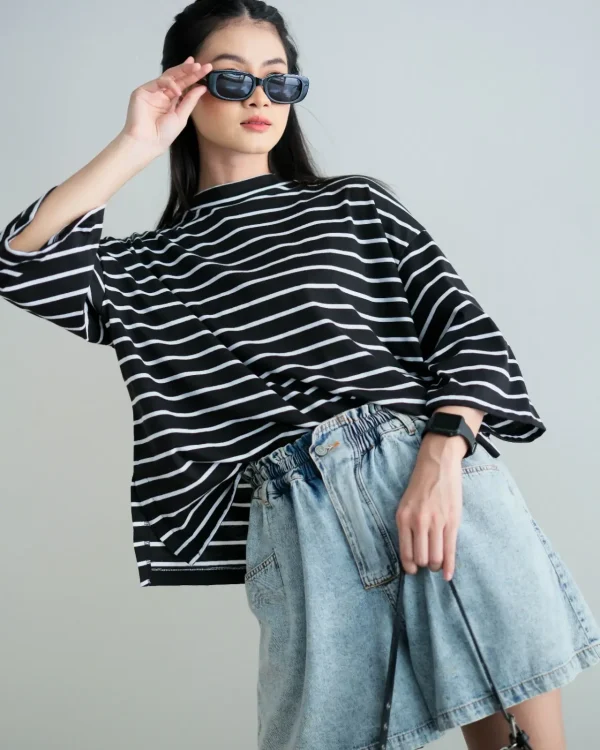 Karasu Stripe Sleeve Top foto 2