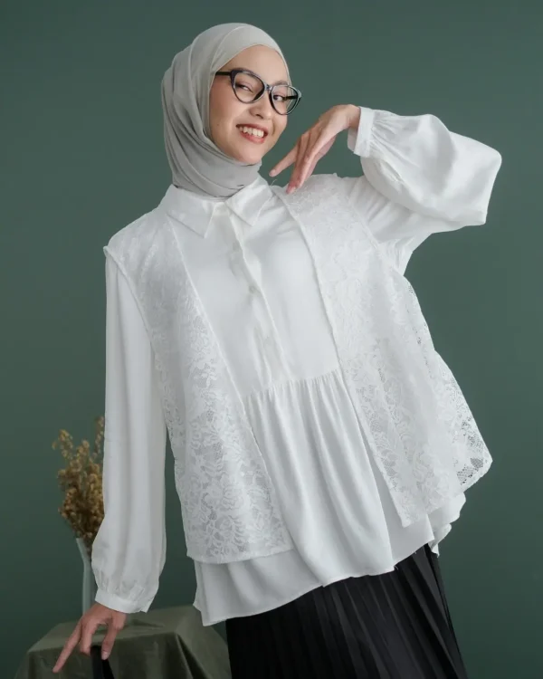 Delvina Longsleeve Broken White foto 1