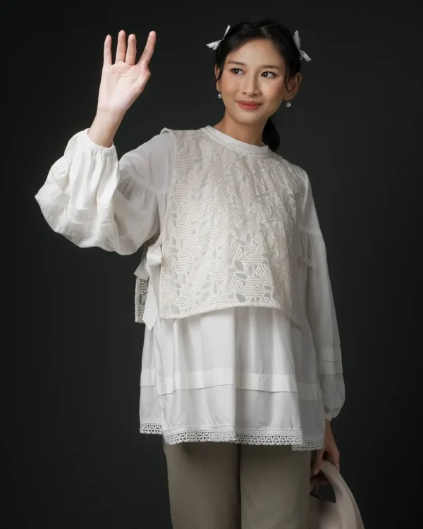 Halinka Longsleeve Broken White foto 3