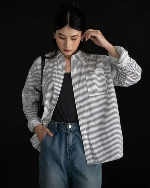 Azana Stripe Shirt Broken White foto 2