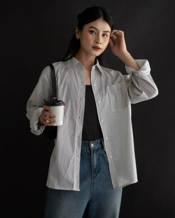 Azana Stripe Shirt Broken White foto 1