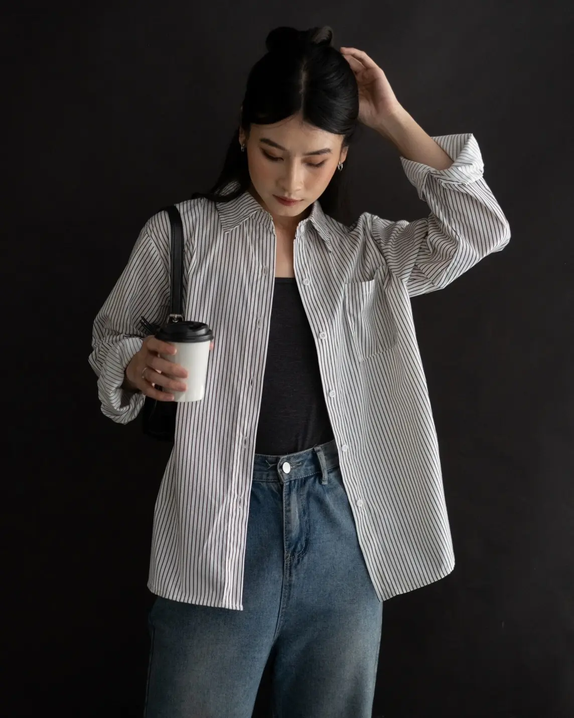 Azana Stripe Shirt Broken White foto 3