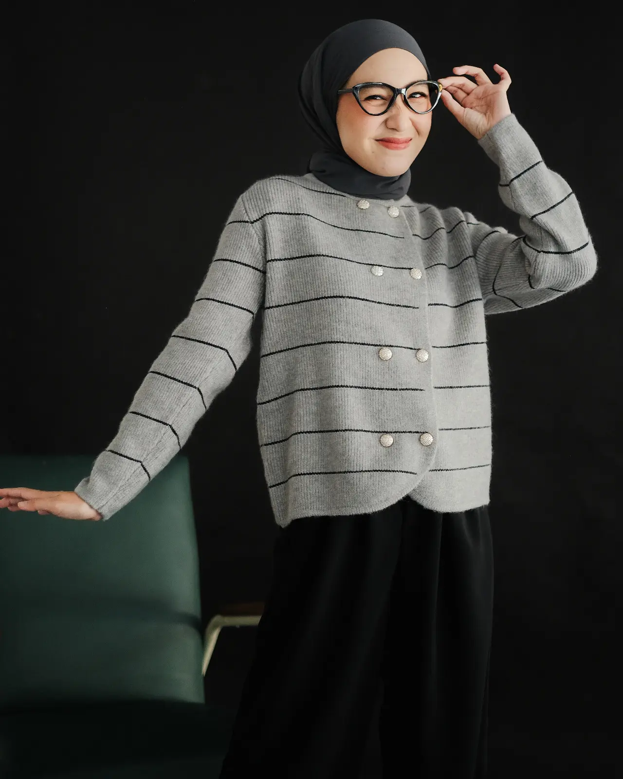 Ifadha Stripe Cardi foto 8