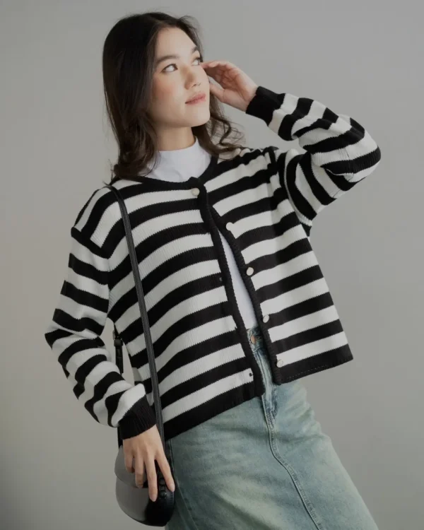 Mayuka Stripe Cardigan foto 1