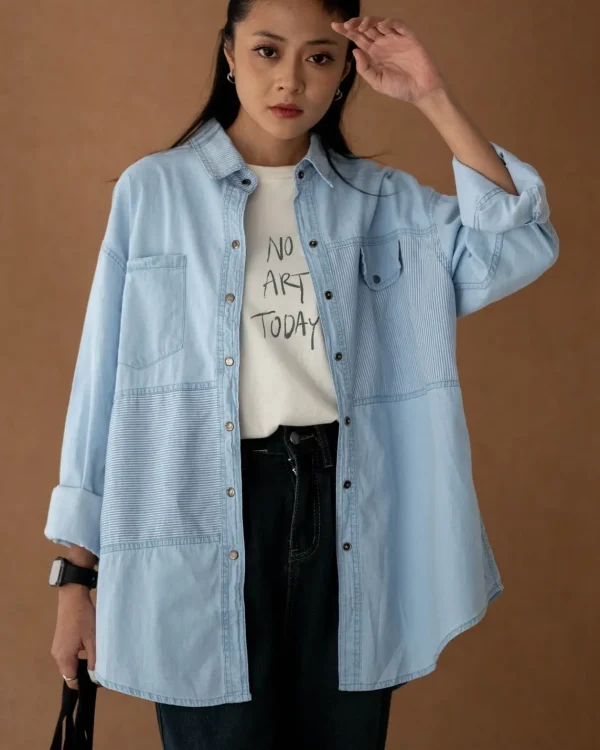 Ritvi Denim Shirt Light Blue foto 4