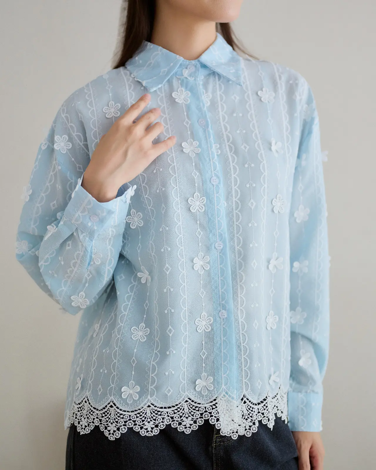 Halona Shirt Blue foto 3