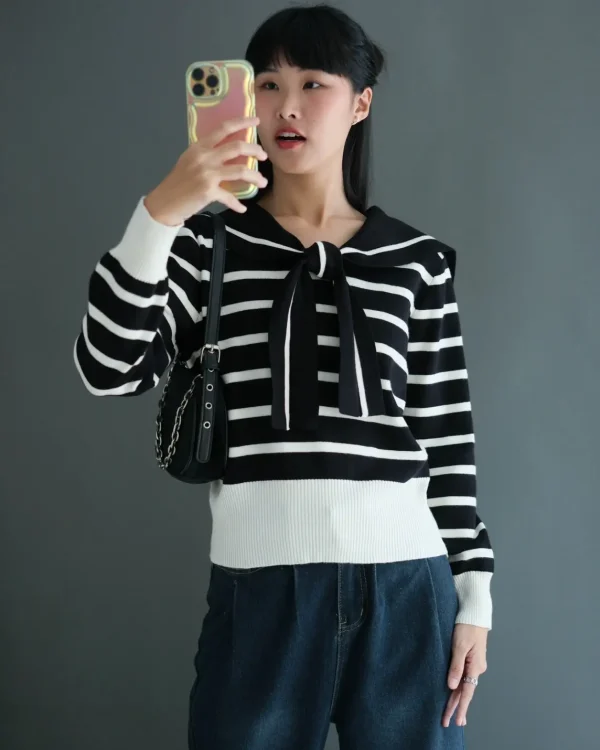Ivanya Stripe Longsleeve Black foto 2