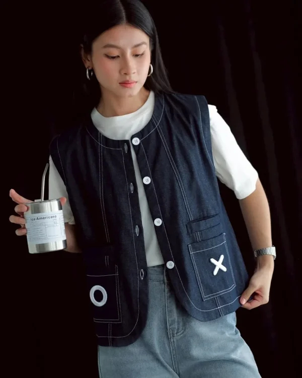 Zizi Denim Vest Dark Blue foto 4