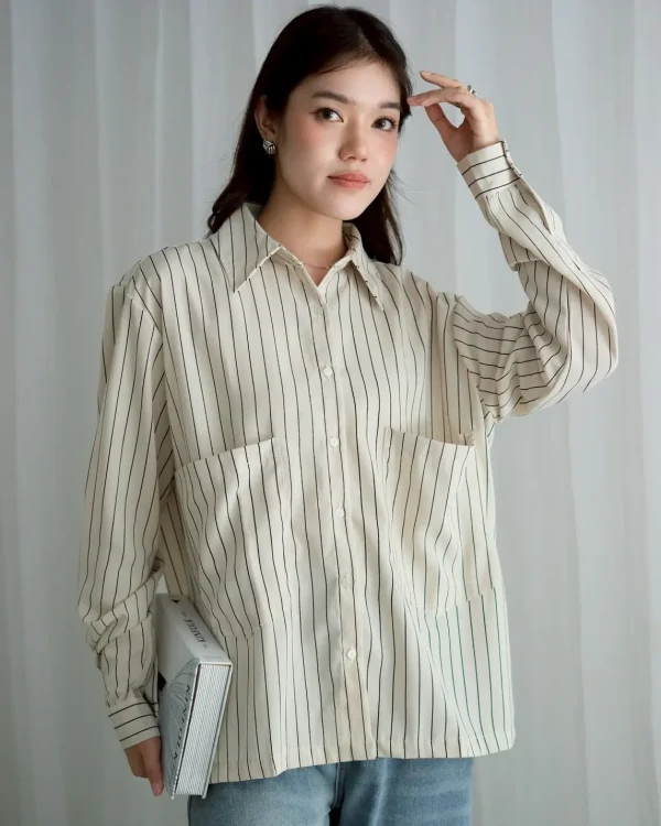 Malory Stripe Shirt Cream