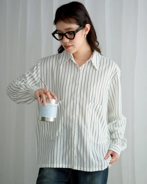 Malory Stripe Shirt Broken White