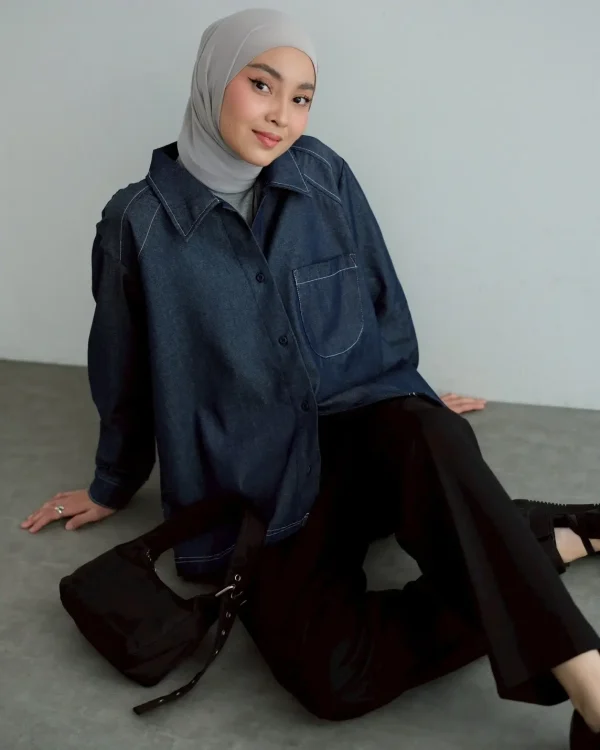 Raegita Denim Shirt Dark Blue foto 2