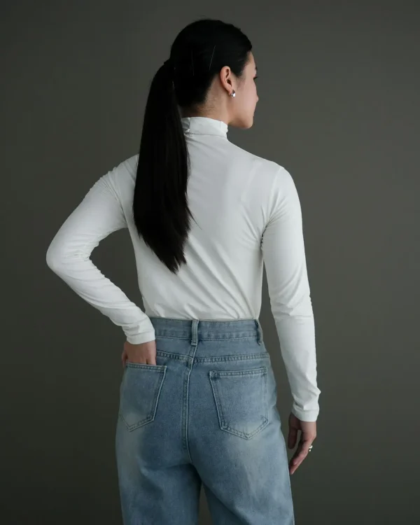 Turtleneck Manset Broken White | MANSET BASIC COOLTECH SPANDEX | MANSET WANITA ADEM foto 2