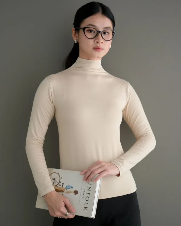 Turtleneck Manset Cream | MANSET BASIC COOLTECH SPANDEX | MANSET WANITA ADEM foto 1