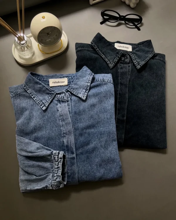 Delara Denim Shirt Acid foto 3