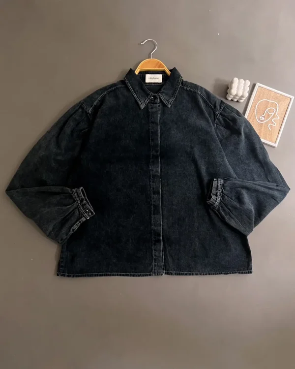 Delara Denim Shirt Dark Grey foto 1