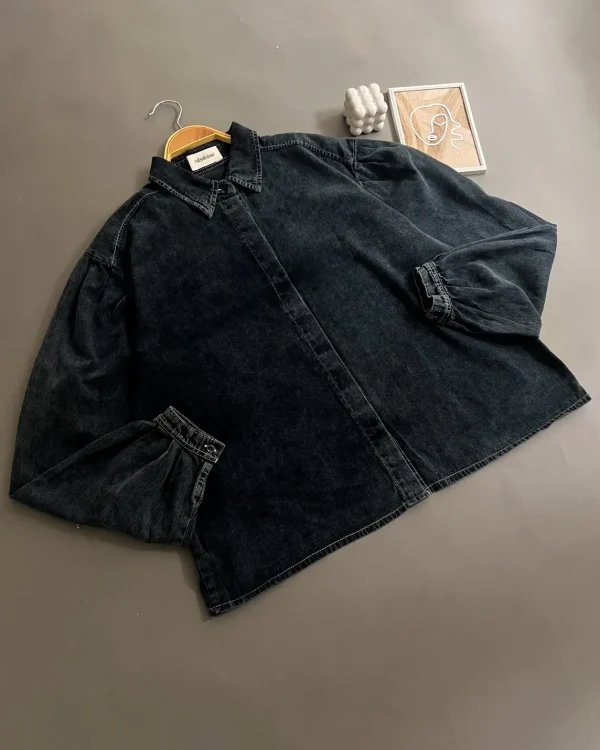 Delara Denim Shirt Dark Grey foto 3