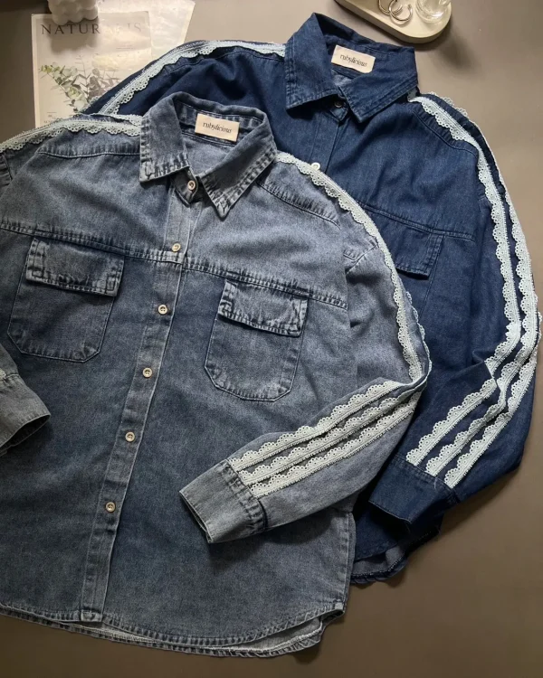 Pyorika Denim Shirt Dark Blue foto 2