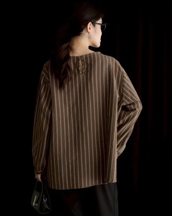 Diego Stripe Longsleeve Coffee foto 2