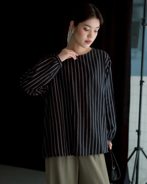 Diego Stripe Longsleeve Black foto 2