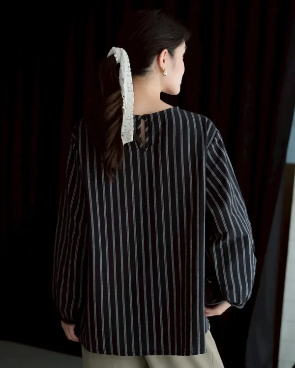 Diego Stripe Longsleeve Black foto 3