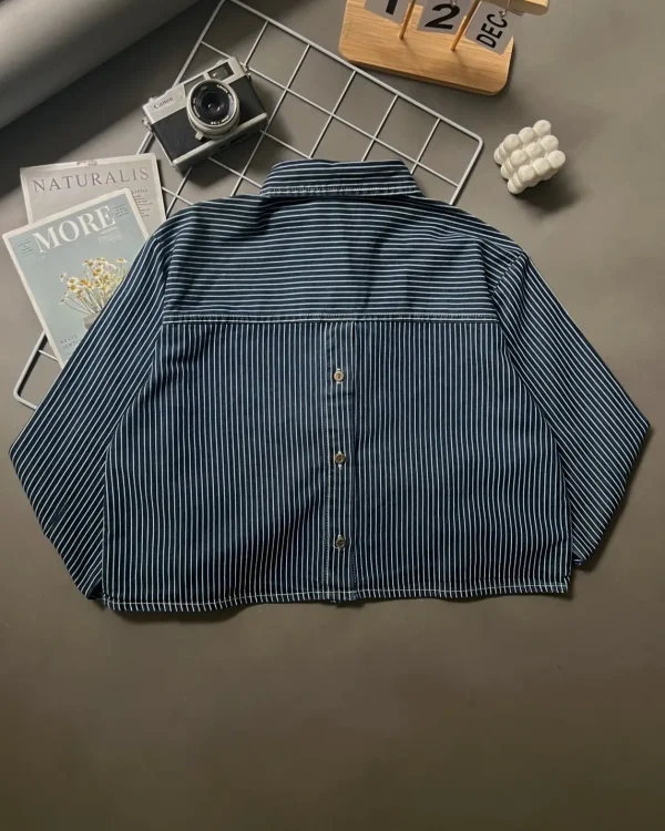 Greya Denim Stripe Shirt Dark Blue foto 4