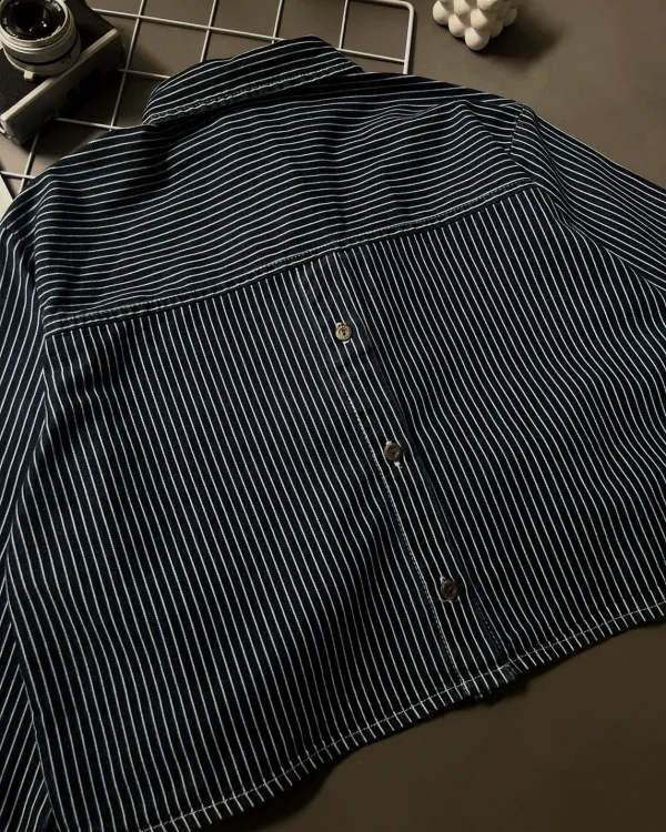 Greya Denim Stripe Shirt Dark Blue foto 5