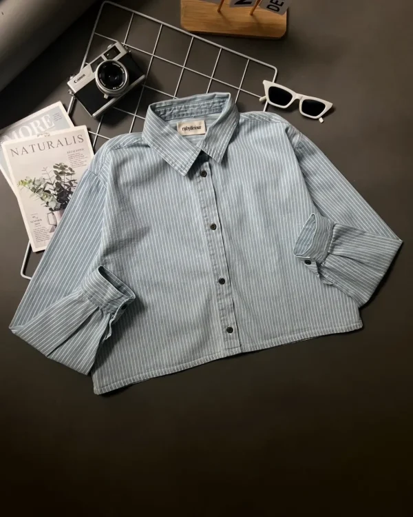Greya Denim Stripe Shirt Light Blue foto 2