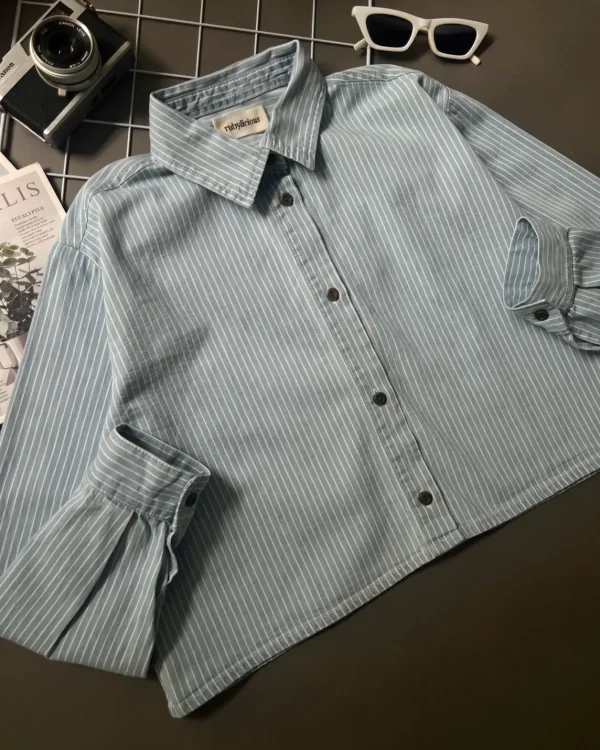 Greya Denim Stripe Shirt Light Blue foto 1