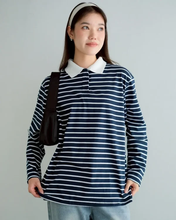 Nelson Stripe Longsleeve Navy foto 2