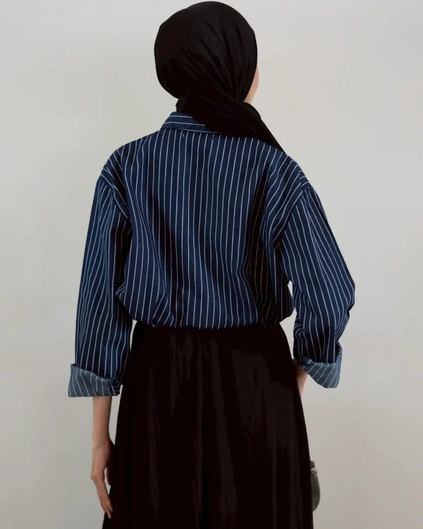 Tere Striped Denim Jacket Dark Blue foto 2