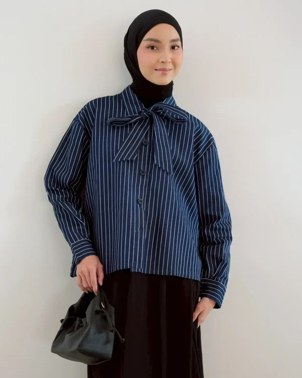 Tere Striped Denim Jacket Dark Blue foto 3