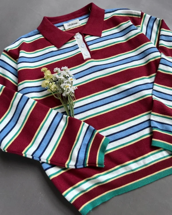 Wesly Stripe Longsleeve Red foto 2