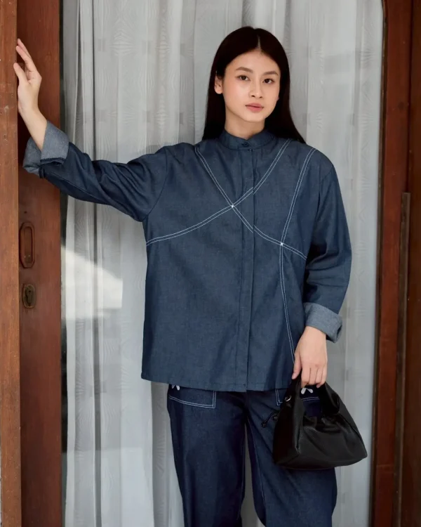 Miwa Denim Shirt Dark Blue foto 3