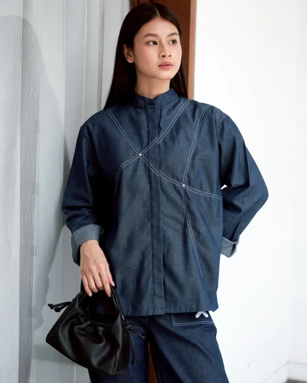 Miwa Denim Shirt Dark Blue foto 1