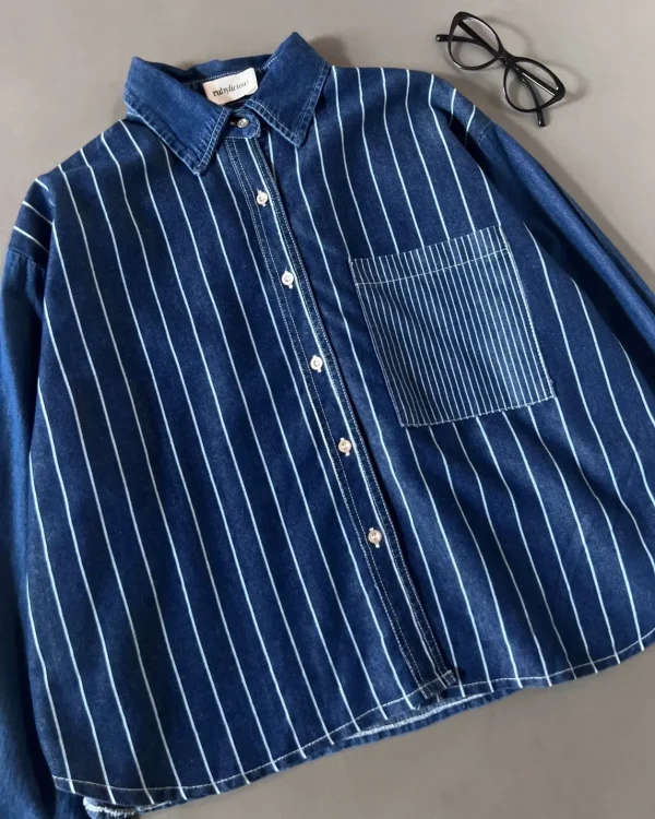 Evadne Denim Shirt Dark Blue foto 2