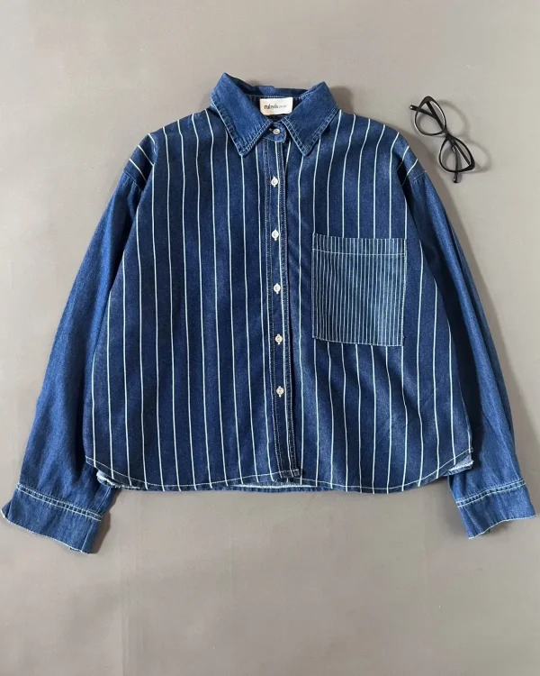Evadne Denim Shirt Dark Blue foto 1