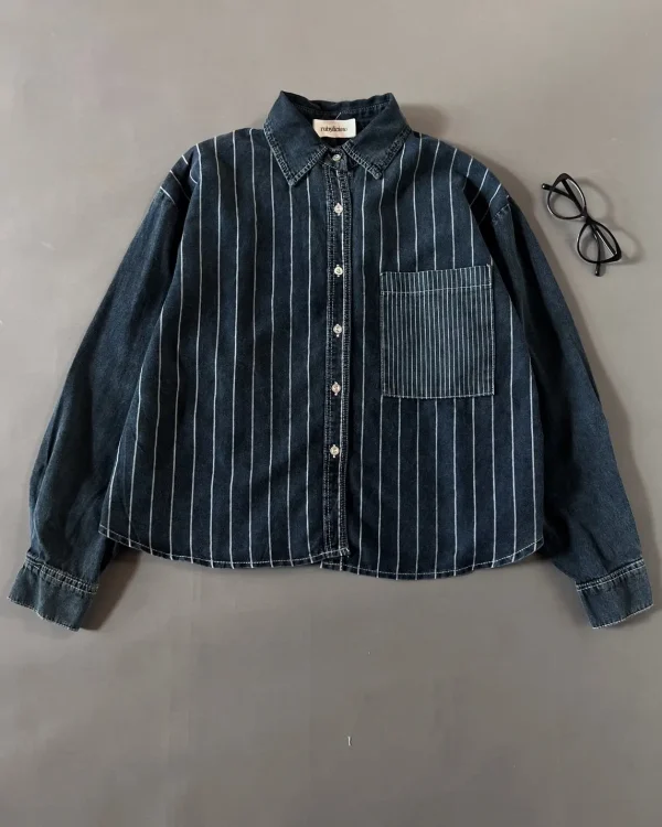 Evadne Denim Shirt Dark Grey foto 1