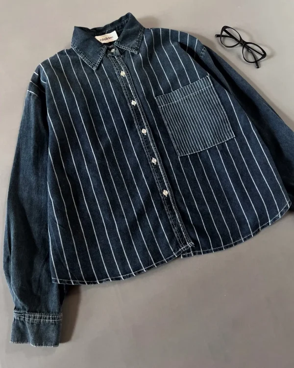 Evadne Denim Shirt Dark Grey foto 2