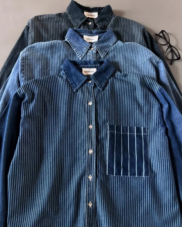 Fritzy Denim Shirt Dark Blue foto 2