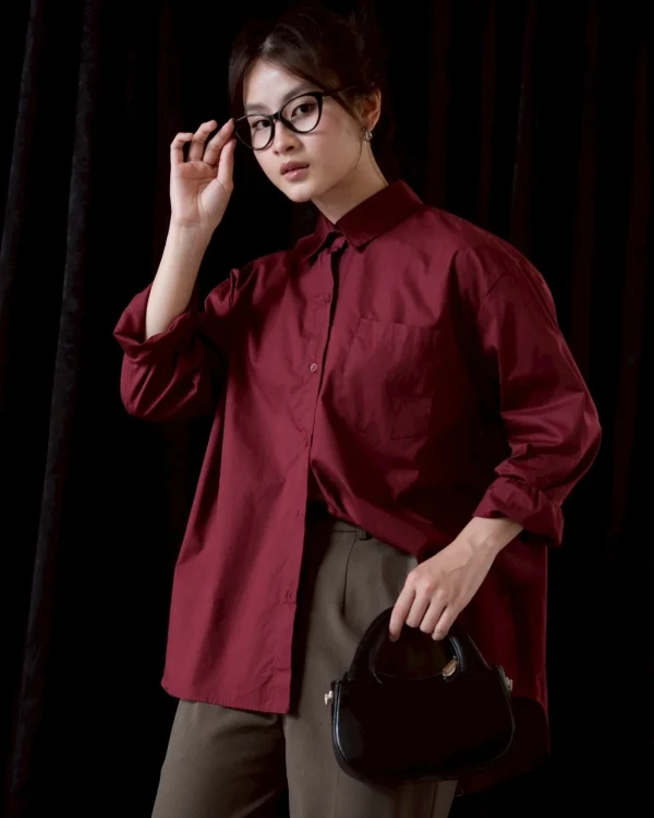 Namira Shirt Maroon foto 3