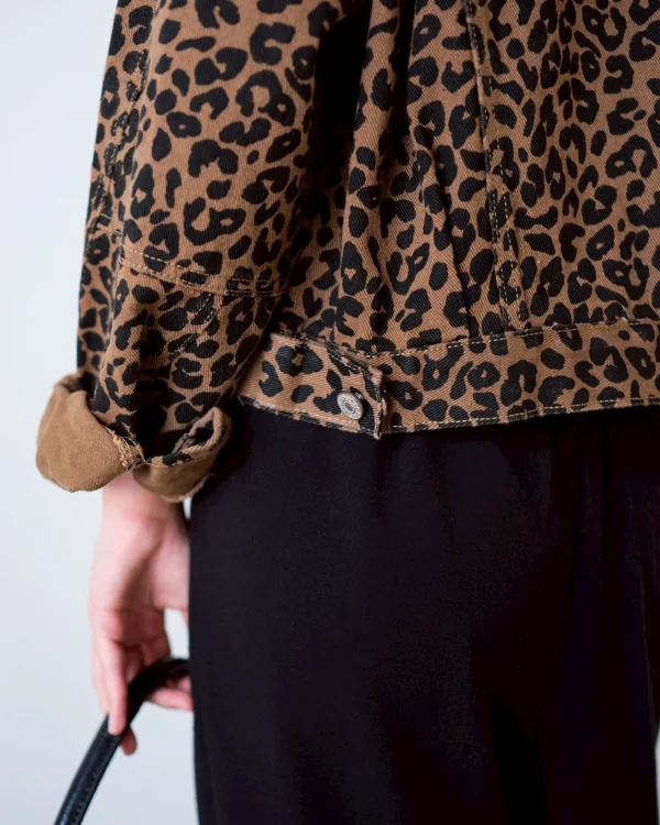 Imyka Leopard Denim Jacket foto 4
