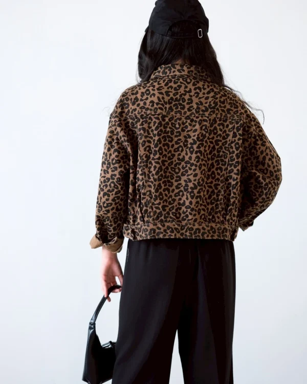Imyka Leopard Denim Jacket foto 2