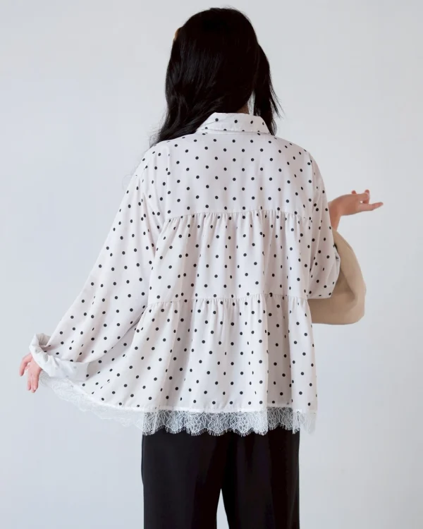 Jelora Polka Shirt Broken White foto 5