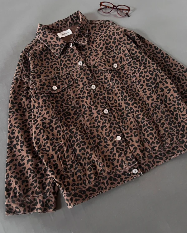 Pavika Leopard Denim Jacket foto 2