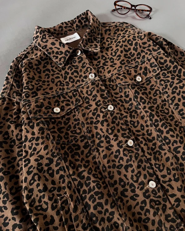 Pavika Leopard Denim Jacket foto 1