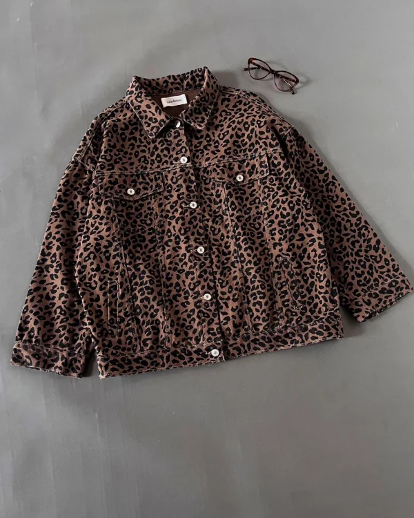 Pavika Leopard Denim Jacket foto 3