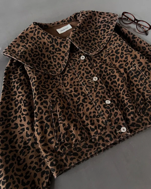 Peyza Leopard Denim Jacket foto 1