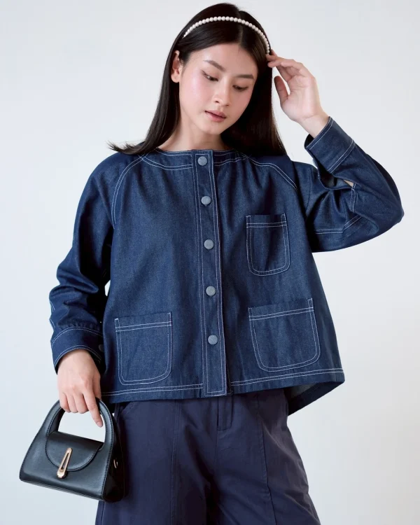 Umeda Denim Shirt Dark Blue foto 4