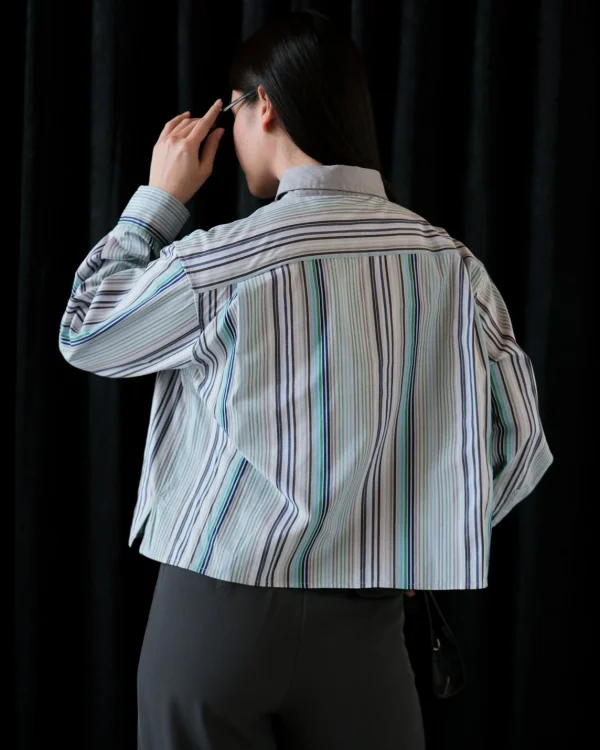 Nonie Stripe Shirt Stone Grey foto 3